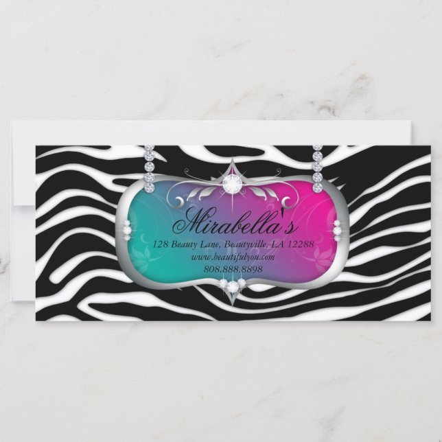 Gift Certificate Fashion Salon Jewellery Blue Pink (Front)