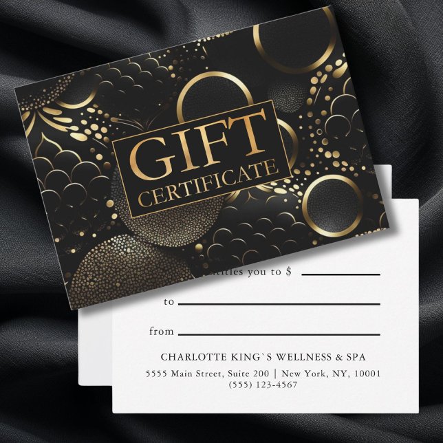 GIFT CERTIFICATE | | Floral | (GIFT CERTIFICATE | modern, minimalist, black & gold.)