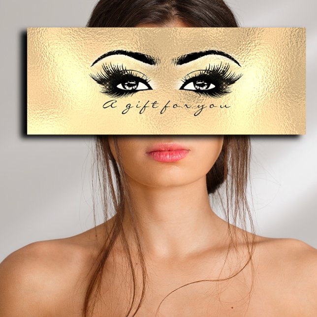 Gift Certificate Glass Gold Lashes Eyes Makeup (Gift Certificate Glass Gold Lashes Eyes Makeup )