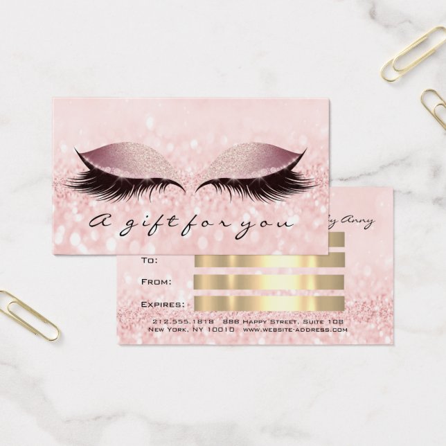 Gift Certificate Glitte Pink Lash Extension Makeup (Office)