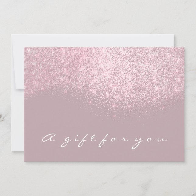 Gift Certificate Glitter Silver Grey Purple Pink (Front)