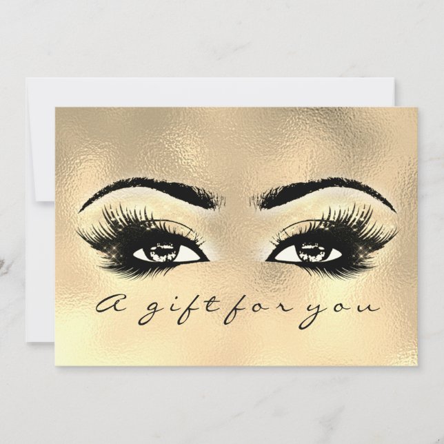 Gift Certificate Gold Glass Lashes Beauty Makeup (Front)