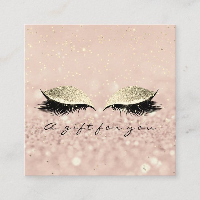 Gift Certificate Gold Glitter Lashes Makeup Artist (Front)
