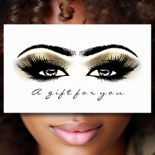 Gift Certificate Gold White Lash Extension Makeup