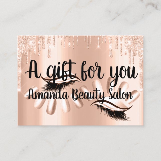 Gift Certificate Hair Spa Nails Luxury Blush Drip (Front)