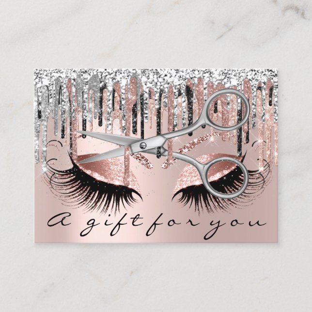 Gift Certificate Hair Stylist Makeup Rose Scissors (Front)