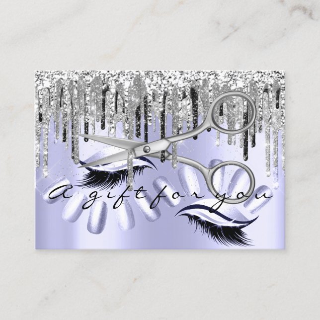 Gift Certificate Hair Stylist Nail Silver Scissors (Front)