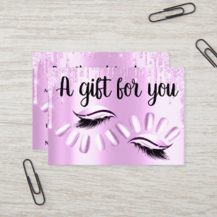 Gift Certificate Hair Stylist Nails Pink Drips