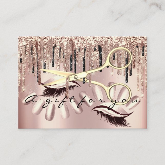 Gift Certificate Hair Stylist Nails Rose Scissors (Front)