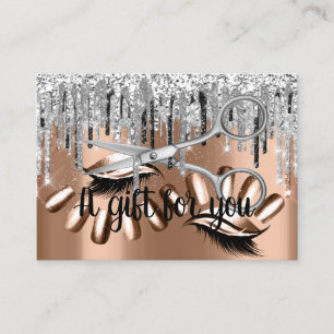 Gift Certificate Hair Stylist Nails Silver Brown