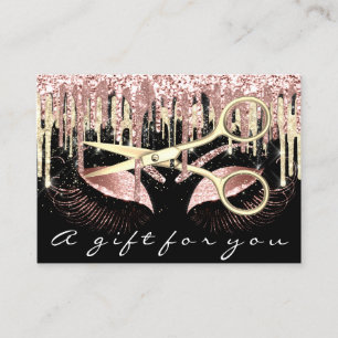 Gift Certificate Hair Stylist Rose Gold Scissors