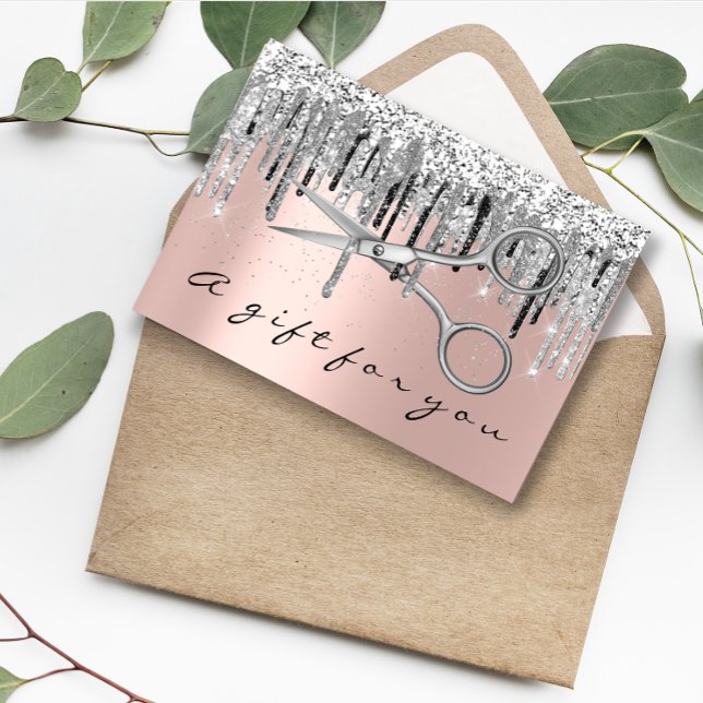 Gift Certificate Hair Stylist Rose Siver Scissors (Gift Certificate Hair Stylist Rose Silver Scissors)