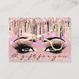 Gift Certificate Hairdresser Glitter  Gold Makeup