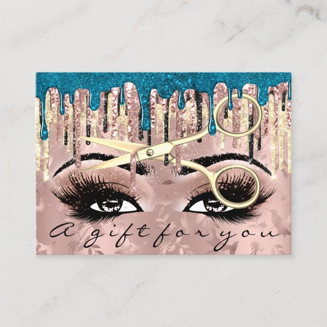 Gift Certificate Hairdresser Makeup Lashes Rose (Front)