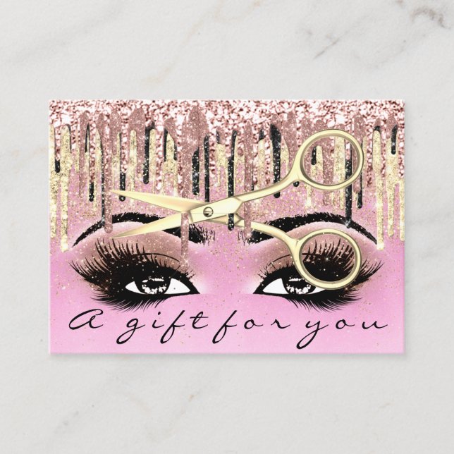Gift Certificate Hairdresser Pink  Lash  Makeup (Front)
