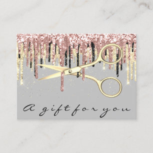 Gift Certificate Hairdresser Rose Gold Makeup Grey
