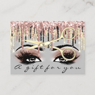 Gift Certificate Hairdresser Rose Gray Gold Makeup
