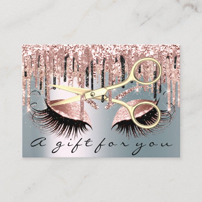 Gift Certificate Hairdresser Rose Smoky Blue (Front)