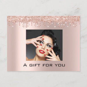 Gift Certificate Holidays Beauty Rose Drips Lashes Postcard