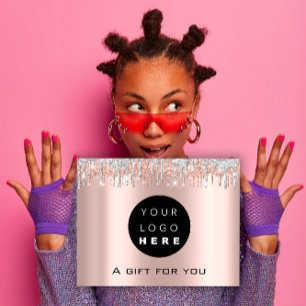 Gift Certificate Holidays Beauty Rose Makeup Logo Postcard