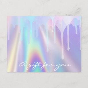 Gift Certificate Holograph Unicorn Liquid Drips Postcard