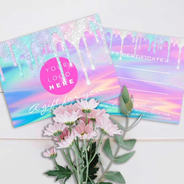 Gift Certificate Holograph Unicorn Pink Logo Postcard (Gift Certificate Holograph Unicorn Pink Logo Postcard)