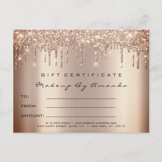 Gift Certificate Lashes Extension Makeup Skinny Postcard (Front)