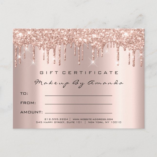 Gift Certificate Lashes Extension Makeup Spark Postcard (Front)