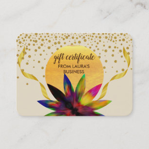 Gift Certificate Lotus Flower Yoga Healing Health