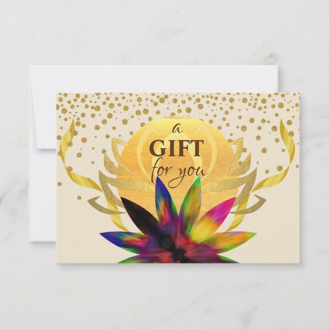 Gift Certificate Lotus Flower  Yoga Healing Health (Front)