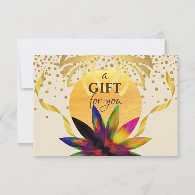 Gift Certificate Lotus Flower  Yoga Healing Health (Front)