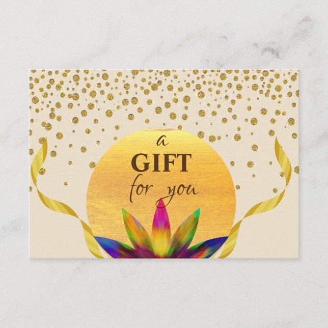 Gift Certificate Lotus Flower Yoga Meditation (Front)