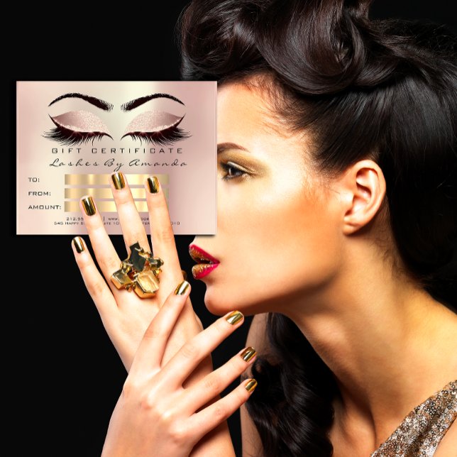 Gift Certificate Makeup Cosmetologist Lash Pink Postcard (Gift Certificate Makeup Cosmetologist Lash Pink Postcard)