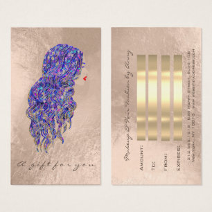 Gift Certificate Mermaid Gold Hairdresser Makeup