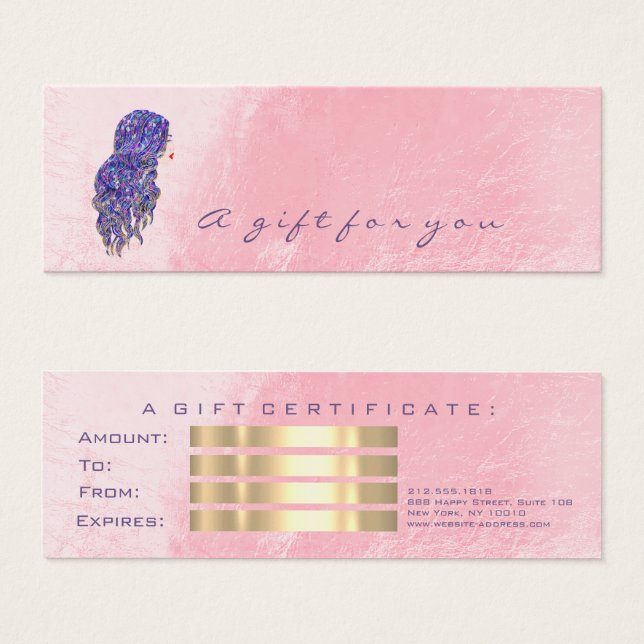 Gift Certificate Mermaid Hairdresser Makeup (Front & Back)