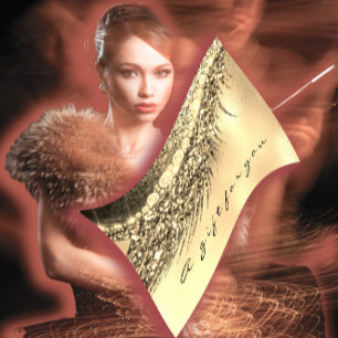 Gift Certificate Metallic Gold Lash Beauty Makeup