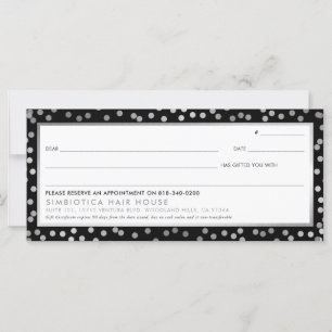 GIFT CERTIFICATE modern glam dots silver black