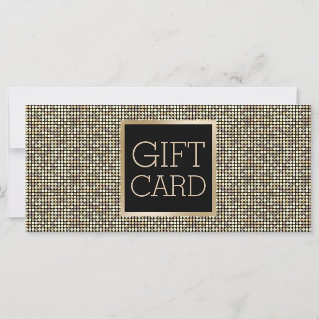 Gift Certificate Modern Gold Glitter Elegant (Front)