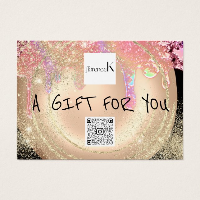 Gift Certificate Nails Gold Makeup Drips QR Code (Front)