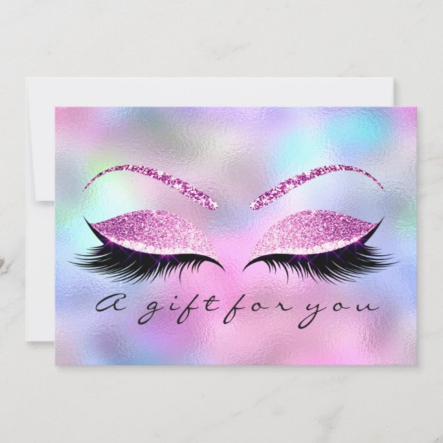 Gift Certificate Ombre Pink Lashes Beauty Makeup (Front)