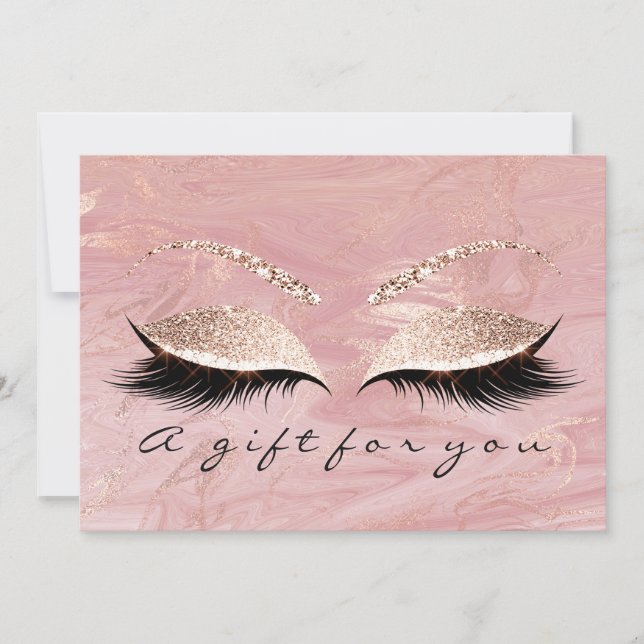 Gift Certificate Pastel Pink Lashes Marble Makeup (Front)