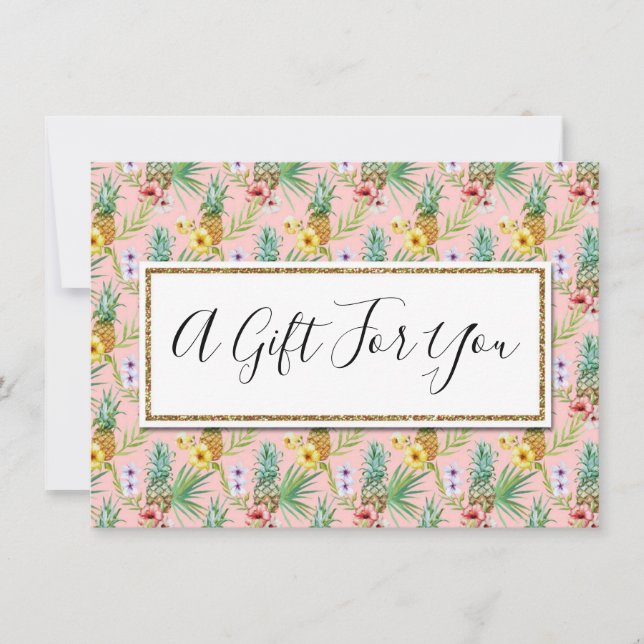 Gift Certificate Pineapple & Hibiscus Flowers (Front)