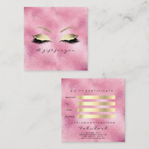 Gift Certificate Pink  Glitter Gold Lashes Makeup