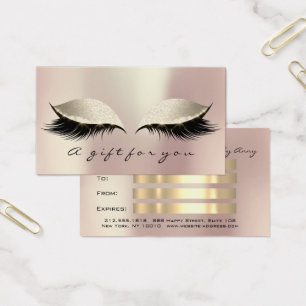 Gift Certificate Pink Gold Lashes Extension Makeup