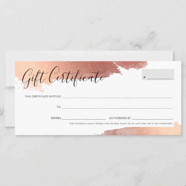 GIFT CERTIFICATE pretty chic gilded rose gold (Front)