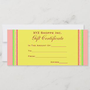 Gift Certificate rainbow stripes