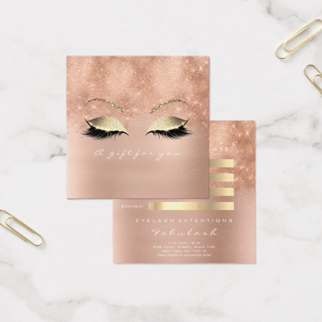 Gift Certificate Rose Glitter Gold Lashes Makeup 1 (Office)