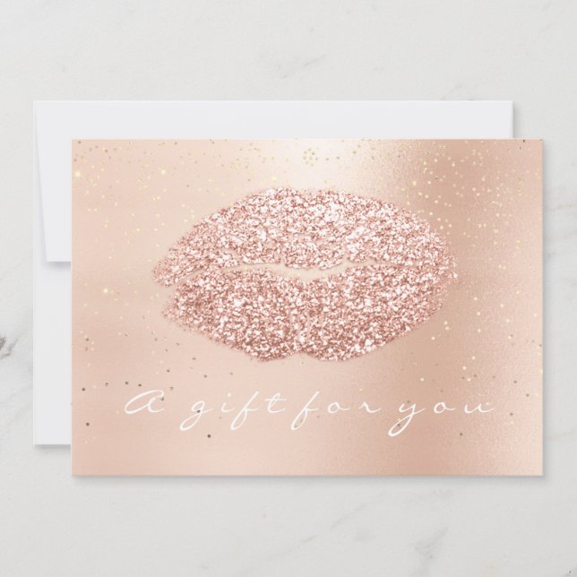 Gift Certificate Rose Gold Confetti Kiss Beauty (Front)