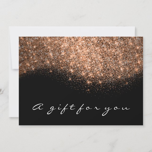 Gift Certificate Rose Gold Glitter Copper Black (Front)