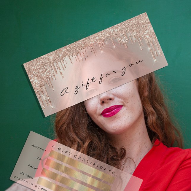 Gift Certificate Rose Gold Makeup Hair Nails Lash Invitation (Gift Certificate Rose Gold Makeup Hair Nails Lash Invitation)